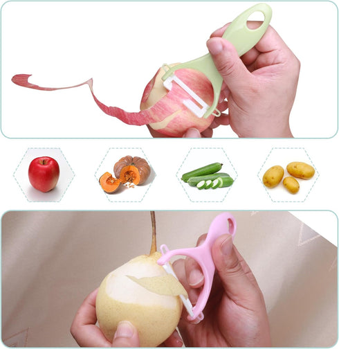 Ceramic Vegetable Fruit Peeler and Paring Knives Set - Effortless Precision in Every Peel?Suitable for Processing Various Fruits and Vegetables in...