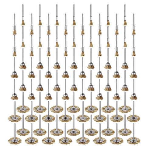 90 Pcs Wire Brushes Set, Rocaris Brass Wire Wheels Pen Brushes Set Kit Accessories for Rotary Tool...