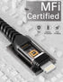 6ft iPhone Charger Cord, 3 Pack 6feet Nylon Braided USB Fast iPhone Charging Cable Compatible with iPhone 14/13/12/11/X/XS/XR/XS Max/8/7/6/5S/SE, ...