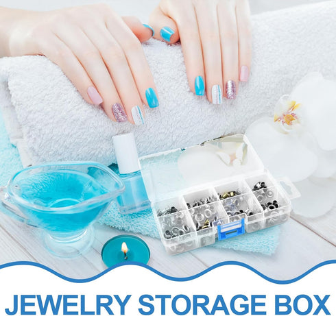 Healifty Plastic Storage Box 8 Grids Container Organizer Divider Grid Compartment with Lid for Jewelry Beads Earring Tool Fishing Hook Lures...