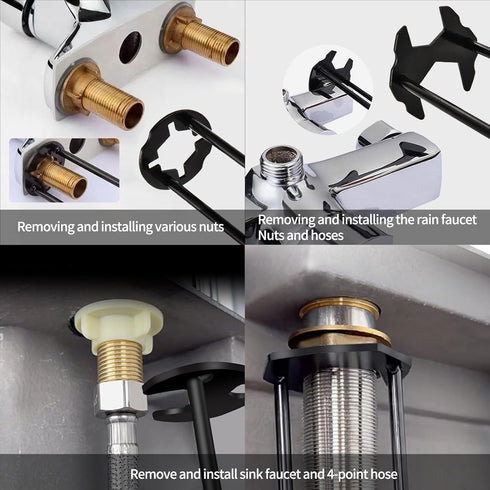 Basin Wrench, 7 Sizes Sink Wrench Set Universal Under Sink Plumbers Wrench, Multifunctional Sink Wrench Universal Under Sink Plumbers Wrench, Fauc...