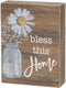 Inspirational Wood Grain Mini Block Sign, 4" (Bless This Home)...