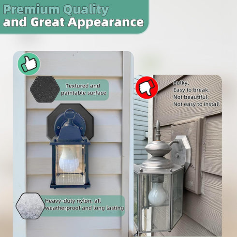 Vinyl Siding Mounting Blocks, Great Appearance Vinyl Siding Light Mounting Block with Built-in Electrical Box,8141 Vertical Siding Mounting Kit,Si...