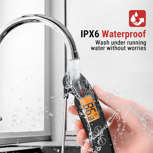 ThermoPro TP605 Instant Read Meat Thermometer Digital for Cooking, Waterproof Food Thermometer with Backlight & Calibration, Digital Probe Cooking...