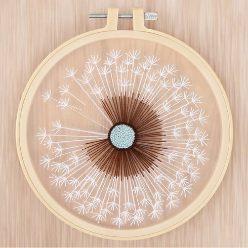 Full Range of Embroidery Starter Kit with Pattern, Cross Stitch Kit Including Clear Organza Stamped Embroidery Fabric with Pattern,Plastic Embroid...