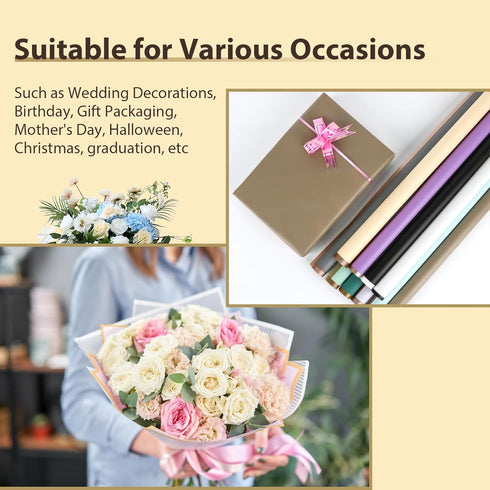 FUHITIM 20 Sheets Flower Wrapping Paper - Waterproof Floral Bouquet Packaging Paper for DIY Crafts?Florist Supplies Packaging Paper for Wedding Bi...