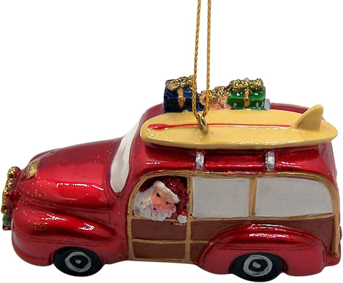 Wowser Beach Cruisin' Santa Christmas Ornament, Festive Holiday Beach Décor, 3 1/2 Inches...