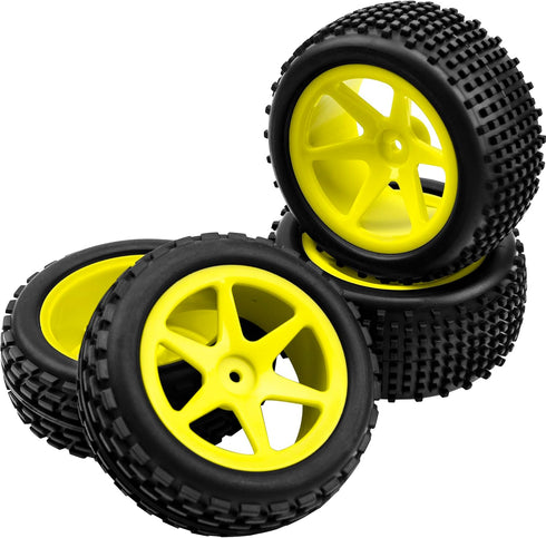 4Pcs HIRCQOO OD 88mm/3.46" Front Rear Rubber Tire Tyre & Plastic Wheel Rims 12mm Hex Compatible with Redcat Shockwave HPI HSP ExceedRC Kyosho 1/10...