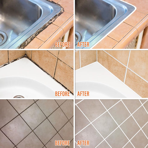 2 Pack Tile Grout Paint Kit, White Grout Repair Filler Tubes, Fast Drying Grout Sealer for Tiles, Sinks, Showers on Bathroom and Kitchen, Restore ...