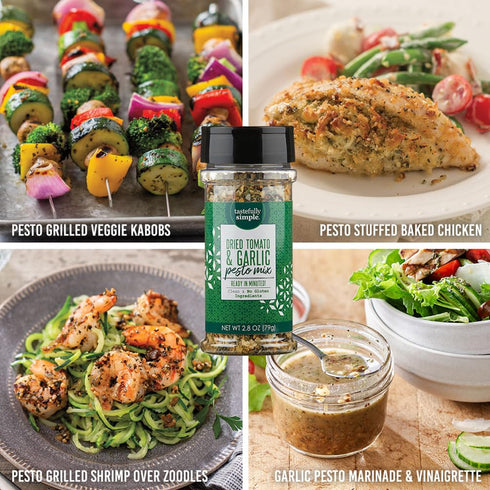 Tastefully Simple Dried Tomato and Garlic Pesto Mix, 2.8 Ounce...