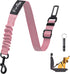 Dog Seat Belt for Car. Car Accessories for Dogs. Adjustable Strap, Strong Nylon Fabric, Bungee Buffer Design Dog Car Seat Belt. (Light Pink - 1 pa...
