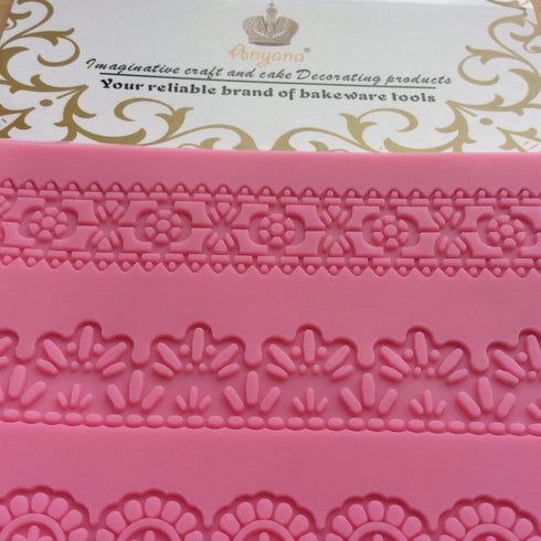 Anyana Embossing Mat Lace Band Silicone imprint Fondant impression Sugar Paste Mould Cake Decoration Tools Kitchen chocolate Sugar Paste Baking Mo...