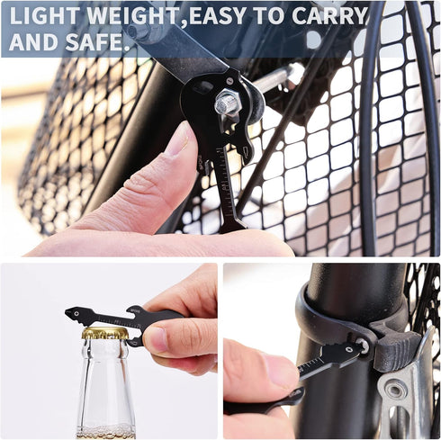 Keychain Multi-tool 2Pack Guitar Modeling Metal Pocket Tool for men Portable No rust multi-function tools Wrench for Screw,ruler and bottle opener...