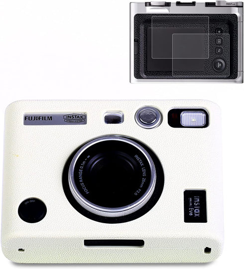 Pocoukate Protective Case for Instax Mini EVO, Soft Silicone Cover Bag with Screen Protector for Fujifilm Instax Mini EVO Instant Camera - Light-G...