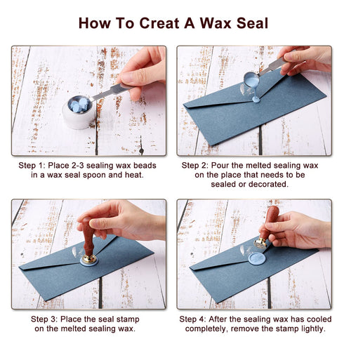 Yoption Wax Seal Stamp Gift Box Kit, 6 Pieces Flowers and Animals Sealing Wax Stamp Heads with 1 Wooden Hilt Set, Wax Stamp Kit for Envelopes Invi...