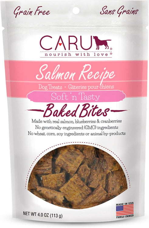 CARU - Soft 'n Tasty Baked Bites - Salmon Bites Dog Treats - Flavorful Training Treats - 4 oz...