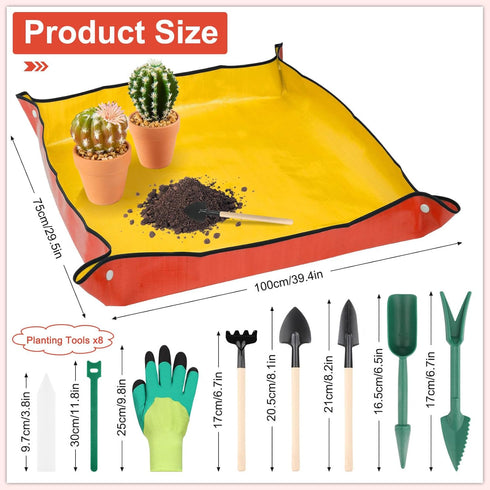 Repotting Mat for Indoor Plants, Thickened Waterproof Potting Mat, 39.4"X29.5" Planting Mat, Large Plant Repotting Mat, Plant Tray Gardening Mat w...