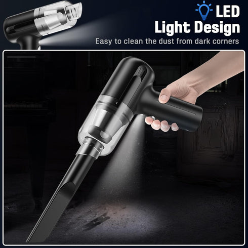 Mini Car Vacuum Cleaner, Handheld Vacuum Cordless,2 in 1 Rechargeable Vacuum Cleaner & Blower,Small Car Vacuum with 6000Pa Suction Power,Dust Bust...