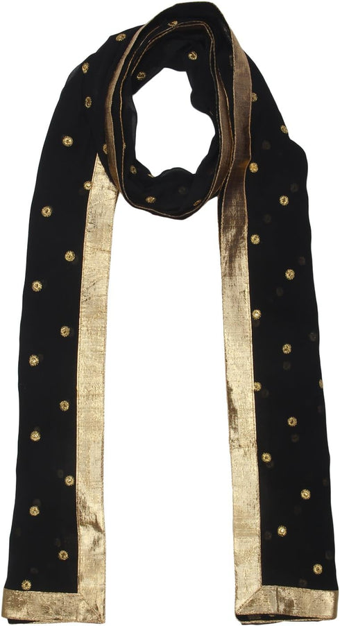 Woman's Embroidered Chiffon Dupatta Scarf Shawl Wrap Soft...
