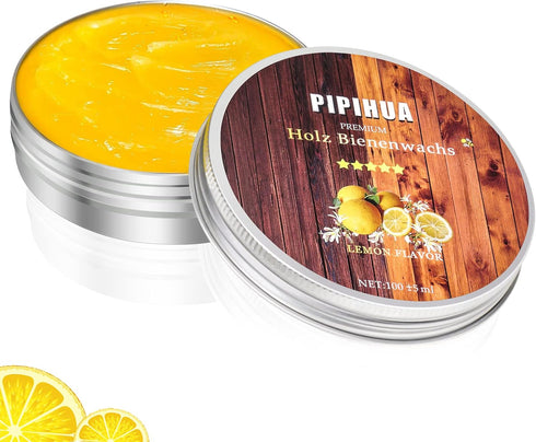 PIPIHUA Beeswax Furniture Polish, Wood Seasoning Beeswax for Furniture Waterproof & Repair Wood Wax to Protect & Care, 1pc Beeswax with Sponge(Lem...