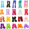Barwa 10 Pairs Doll Shoes Accessories for Doll Fashion High Heels Sandals Boots Shoes Pack...