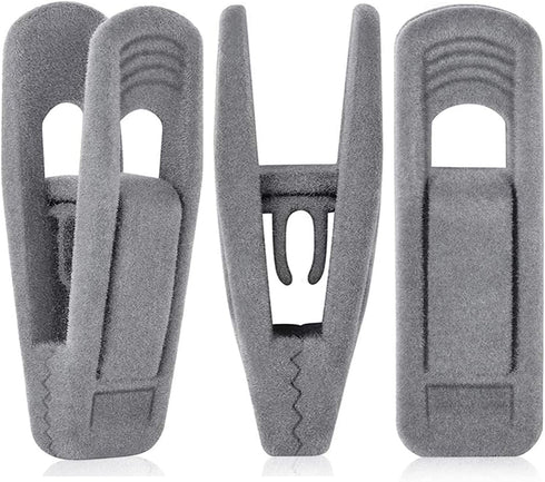 Grey Velvet Clips for Velvet Hangers - 20 PCS Gray Non Slip Velvet Hanger Clip, Pants Hanger Velvet Clips Fit for Slim Velvet Hangers, Clothes-pin...