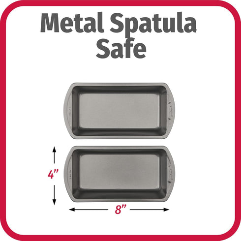 GoodCook Set of 2 Medium 8" x 4" Nonstick Steel Bread Loaf Pans, Gray (4244)...