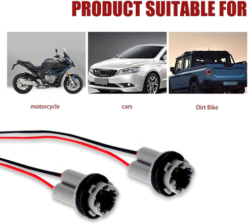 Pack of 2 Car Light Bulb Wire Wiring Harness Socket Connector, T10 T13 T15 Harness Pigtail Socket, for Turn Signal Lights Brake Lights Replacement...