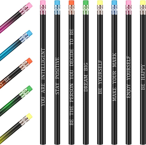 40 Pcs Motivational Pencils Back to School Pencils Color Changing Mood Pencil Inspirational Pencil Cute Pencil Personalized Pencil with Saying Hea...