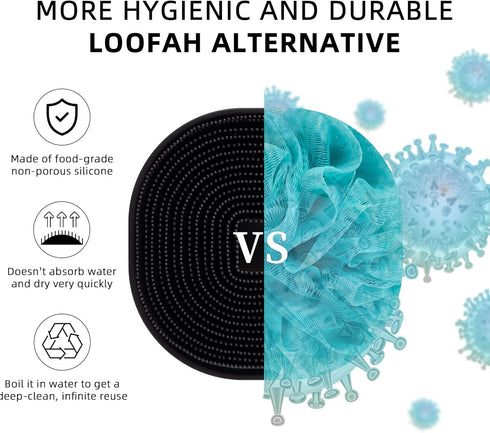 Silicone Body Scrubber, Exfoliating Body Wash Scrubbers Exfoliator, Shower Body Brush for Effective Showering Exfoliation and Gentle Massage, Lath...