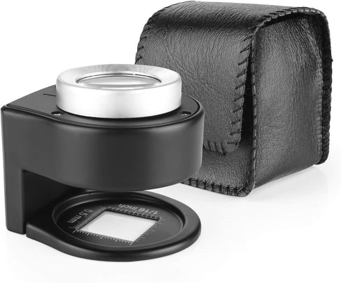 30X Loupe Magnifier with 6 Light, Desktop Portable Metal Magnifier Folding Scale Sewing Magnifying Glass for Textile Optical Jewelry Tool Coins Cu...