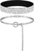 Pangda 2 Pcs Women Stretchy Rhinestone Dress Glitter Belts O Ring Buckle Bling Diamond Belts for Women Shiny Party...