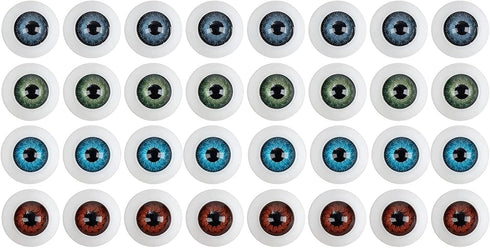 Genie Crafts Plastic Doll Eyes for Crafts and Embellishments (4 Colors Plastic Eyeball, 20mm, 16 Pairs)...