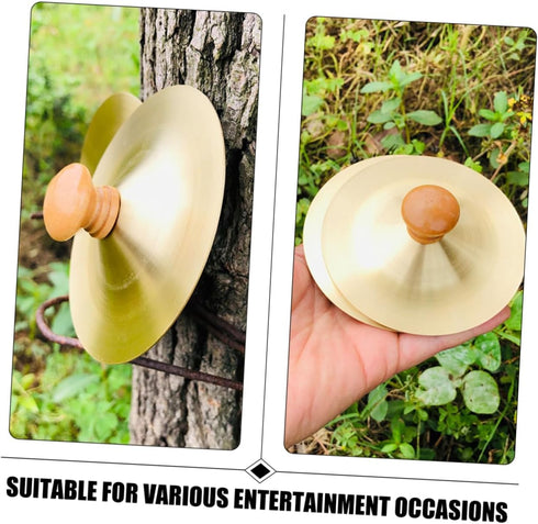 4pcs Children's Percussion Instrument Mini Cymbals Mini Hand Bells Small Cymbals Kids Mini Cymbal Brass Cymbals Copper Cymbals Hand Cymbals Toys M...