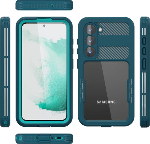 Samsung Galaxy S23 Waterproof Case, Built-in Screen Protector, IP68 Shockproof Full-Sealed Rugged Cover 6.1" - Clear Blue...