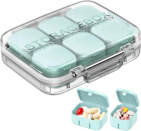 Pill Organizer SOFISO 4/6 Grid Free Assembly Travel Medicine Organizer 10 Day Pill Organizer Portable Pill Box Waterproof Pill Case Daily Medicati...