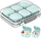 Pill Organizer SOFISO 4/6 Grid Free Assembly Travel Medicine Organizer 10 Day Pill Organizer Portable Pill Box Waterproof Pill Case Daily Medicati...
