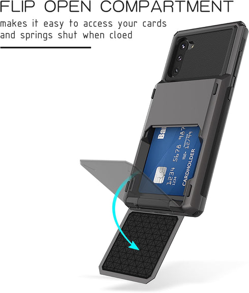 Asuwish Phone Case for Samsung Galaxy Note 10 5G with Tempered Glass Screen Protector and Credit Card Holder Slot Hybrid Protective Cell Rugged Sl...