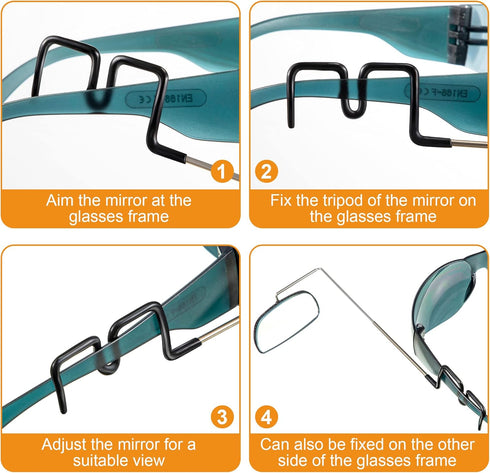 Saillong Bike Eyeglass Mirror 360 Degree Adjustable Lightweight Bicycle Cycling Rear View Helmet Mirror for Cycling Ideal Cycling Accessories (2 P...