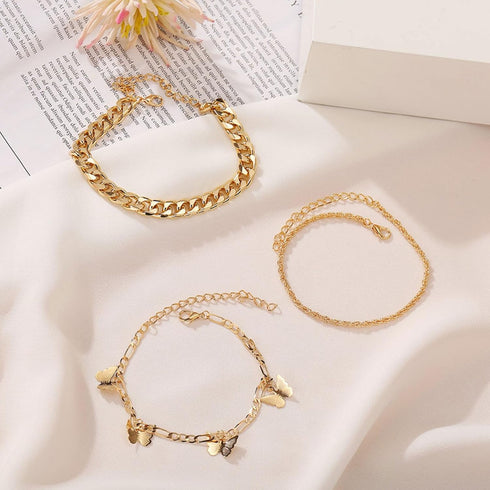 Chunky Ankle Bracelets for Women Large Ankle Bracelets for Women Plus Size Silver Anklet Cuban Chain Anklets Set Layered Anklet for Women Gold Jew...