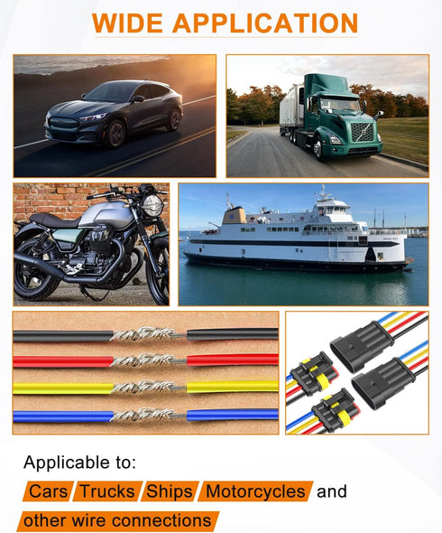 NAOEVO 4 Pin Connector Waterproof, 16 AWG 4 Wire Connectors, Automotive Electrical Connectors Male and Female Way with Heat Shrink Tubing for Car ...