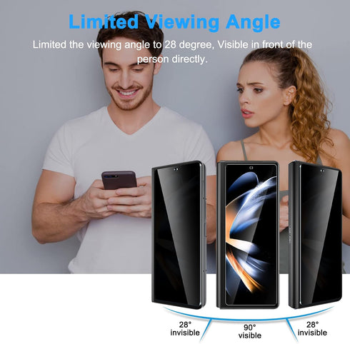 LYWHL [2 Pack for Samsung Galaxy Z Fold 4 Privacy Screen Protector, Anti Spy Tempered Glass Front Protective Film for Galaxy Z Fold 4 5G 6.2 Inch,...