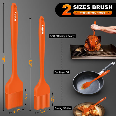 Walfos Silicone Basting Pastry Brush, Heat Resistant Pastry Brush Set, Strong Steel Core and One-Pieces Design, Perfect for BBQ Grill Kitchen Cook...