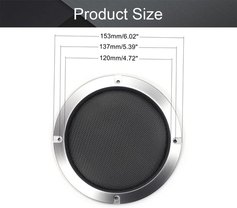 Fielect 5" Speaker Grill Cover Mesh Decorative Circle Woofer Guard Protector Cover Audio Accessories Metal Trim Silver with 4 Screws...