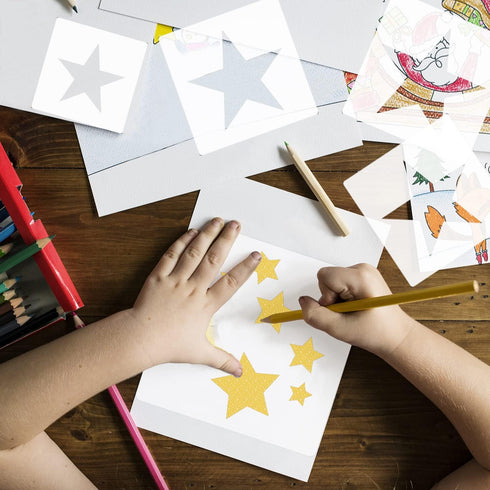 11 Pieces Star Stencil, Reusable 5 Point Star Stencil Template Plastic Stencils for Painting on Wood Wall Home Decor DIY Crafts...