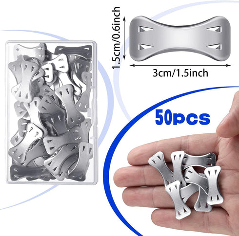 50 Pieces Bandage Clips Only Bandage Wrap Clips Bandage Metal Clips Aluminum Bandage Pins with Plastic Storage Box Replaceable Wrap Fastener Clip ...