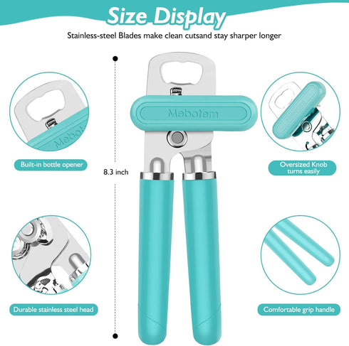 10 Colors Can Opener Manual Handheld Heavy Duty Hand Can Opener Smooth Edge Stainless Steel Can Openers Top Lid Kitchen Gadgets, Best Large Rated ...