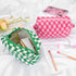 2 Pieces Makeup Bag Pouch Checkered Cosmetic Bag Pink Green, Travel Toiletry Bag Organizer Cute Makeup Brushes Storage Bag for Women...
