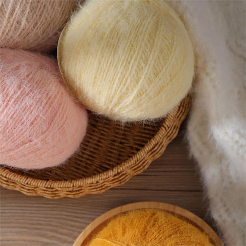 Snowbaby Wool Acrylic Blend Long Pile Yarn,(Worsted) Warm and Luxurious Fuzzy Yarn for Knitting and Crocheting DIY Hats Scarves Sweaters, 2 * 3.52...
