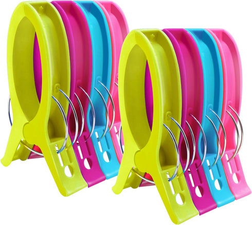HiGift Jumbo Quilting Clamps | 8 Pack Extra Large Beach Towel Clips | 5 inch Wide Opening Plastic Clips for Sewing, Binding, Keeping Towel Fabric ...